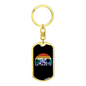 Bike Riding In The Mountain Cycling Keychain Stainless Steel or 18k Gold Dog Tag Keyring-Express Your Love Gifts