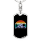Bike Riding In The Mountain Cycling Keychain Stainless Steel or 18k Gold Dog Tag Keyring-Express Your Love Gifts