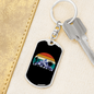 Bike Riding In The Mountain Cycling Keychain Stainless Steel or 18k Gold Dog Tag Keyring-Express Your Love Gifts