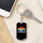 Bike Riding In The Mountain Cycling Keychain Stainless Steel or 18k Gold Dog Tag Keyring-Express Your Love Gifts