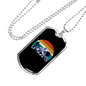 Bike Riding In The Mountain Cycling Necklace Stainless Steel or 18k Gold Dog Tag 24"-Express Your Love Gifts