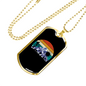 Bike Riding In The Mountain Cycling Necklace Stainless Steel or 18k Gold Dog Tag 24"-Express Your Love Gifts
