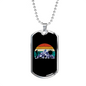 Bike Riding In The Mountain Cycling Necklace Stainless Steel or 18k Gold Dog Tag 24"-Express Your Love Gifts