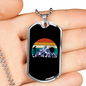 Bike Riding In The Mountain Cycling Necklace Stainless Steel or 18k Gold Dog Tag 24"-Express Your Love Gifts