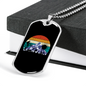 Bike Riding In The Mountain Cycling Necklace Stainless Steel or 18k Gold Dog Tag 24"-Express Your Love Gifts