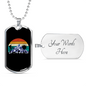 Bike Riding In The Mountain Cycling Necklace Stainless Steel or 18k Gold Dog Tag 24"-Express Your Love Gifts