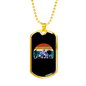 Bike Riding In The Mountain Cycling Necklace Stainless Steel or 18k Gold Dog Tag 24"-Express Your Love Gifts