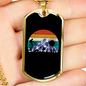 Bike Riding In The Mountain Cycling Necklace Stainless Steel or 18k Gold Dog Tag 24"-Express Your Love Gifts