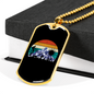 Bike Riding In The Mountain Cycling Necklace Stainless Steel or 18k Gold Dog Tag 24"-Express Your Love Gifts