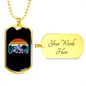 Bike Riding In The Mountain Cycling Necklace Stainless Steel or 18k Gold Dog Tag 24"-Express Your Love Gifts