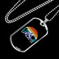 Bike Riding In The Mountain Cycling Necklace Stainless Steel or 18k Gold Dog Tag 24"-Express Your Love Gifts