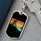 Biker Adventure Cycling Keychain Stainless Steel or 18k Gold Dog Tag Keyring-Express Your Love Gifts