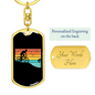 Biker Adventure Cycling Keychain Stainless Steel or 18k Gold Dog Tag Keyring-Express Your Love Gifts