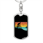 Biker Adventure Cycling Keychain Stainless Steel or 18k Gold Dog Tag Keyring-Express Your Love Gifts