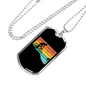Biker Adventure Cycling Necklace Stainless Steel or 18k Gold Dog Tag 24"-Express Your Love Gifts