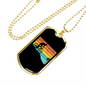 Biker Adventure Cycling Necklace Stainless Steel or 18k Gold Dog Tag 24"-Express Your Love Gifts
