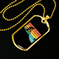 Biker Adventure Cycling Necklace Stainless Steel or 18k Gold Dog Tag 24"-Express Your Love Gifts