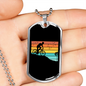Biker Adventure Cycling Necklace Stainless Steel or 18k Gold Dog Tag 24"-Express Your Love Gifts