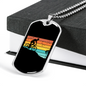 Biker Adventure Cycling Necklace Stainless Steel or 18k Gold Dog Tag 24"-Express Your Love Gifts