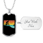 Biker Adventure Cycling Necklace Stainless Steel or 18k Gold Dog Tag 24"-Express Your Love Gifts