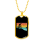Biker Adventure Cycling Necklace Stainless Steel or 18k Gold Dog Tag 24"-Express Your Love Gifts