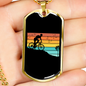 Biker Adventure Cycling Necklace Stainless Steel or 18k Gold Dog Tag 24"-Express Your Love Gifts