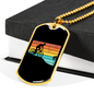 Biker Adventure Cycling Necklace Stainless Steel or 18k Gold Dog Tag 24"-Express Your Love Gifts