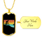 Biker Adventure Cycling Necklace Stainless Steel or 18k Gold Dog Tag 24"-Express Your Love Gifts