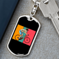 Biker Boy Cycling Keychain Stainless Steel or 18k Gold Dog Tag Keyring-Express Your Love Gifts