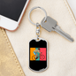 Biker Boy Cycling Keychain Stainless Steel or 18k Gold Dog Tag Keyring-Express Your Love Gifts