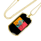 Biker Boy Cycling Necklace Stainless Steel or 18k Gold Dog Tag 24"-Express Your Love Gifts