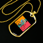 Biker Boy Cycling Necklace Stainless Steel or 18k Gold Dog Tag 24"-Express Your Love Gifts