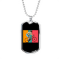 Biker Boy Cycling Necklace Stainless Steel or 18k Gold Dog Tag 24"-Express Your Love Gifts