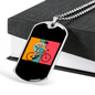 Biker Boy Cycling Necklace Stainless Steel or 18k Gold Dog Tag 24"-Express Your Love Gifts