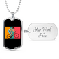 Biker Boy Cycling Necklace Stainless Steel or 18k Gold Dog Tag 24"-Express Your Love Gifts