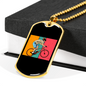 Biker Boy Cycling Necklace Stainless Steel or 18k Gold Dog Tag 24"-Express Your Love Gifts