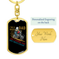 Biker Dad Biker Keychain Stainless Steel or 18k Gold Dog Tag Keyring-Express Your Love Gifts