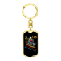 Biker Dad Biker Keychain Stainless Steel or 18k Gold Dog Tag Keyring-Express Your Love Gifts