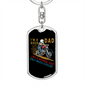 Biker Dad Biker Keychain Stainless Steel or 18k Gold Dog Tag Keyring-Express Your Love Gifts
