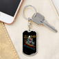 Biker Dad Biker Keychain Stainless Steel or 18k Gold Dog Tag Keyring-Express Your Love Gifts