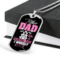 Biker Dad Cooler Necklace Stainless Steel or 18k Gold Dog Tag 24" Chain-Express Your Love Gifts