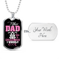 Biker Dad Cooler Necklace Stainless Steel or 18k Gold Dog Tag 24" Chain-Express Your Love Gifts