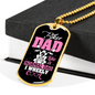 Biker Dad Cooler Necklace Stainless Steel or 18k Gold Dog Tag 24" Chain-Express Your Love Gifts
