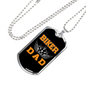 Biker Dad Necklace Stainless Steel or 18k Gold Dog Tag 24" Chain-Express Your Love Gifts