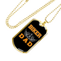 Biker Dad Necklace Stainless Steel or 18k Gold Dog Tag 24" Chain-Express Your Love Gifts