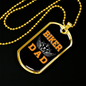 Biker Dad Necklace Stainless Steel or 18k Gold Dog Tag 24" Chain-Express Your Love Gifts