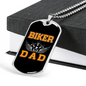 Biker Dad Necklace Stainless Steel or 18k Gold Dog Tag 24" Chain-Express Your Love Gifts