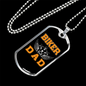 Biker Dad Necklace Stainless Steel or 18k Gold Dog Tag 24" Chain-Express Your Love Gifts