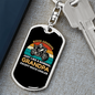 Biker Grandpa Keychain Stainless Steel or 18k Gold Dog Tag Keyring-Express Your Love Gifts