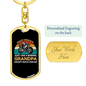 Biker Grandpa Keychain Stainless Steel or 18k Gold Dog Tag Keyring-Express Your Love Gifts